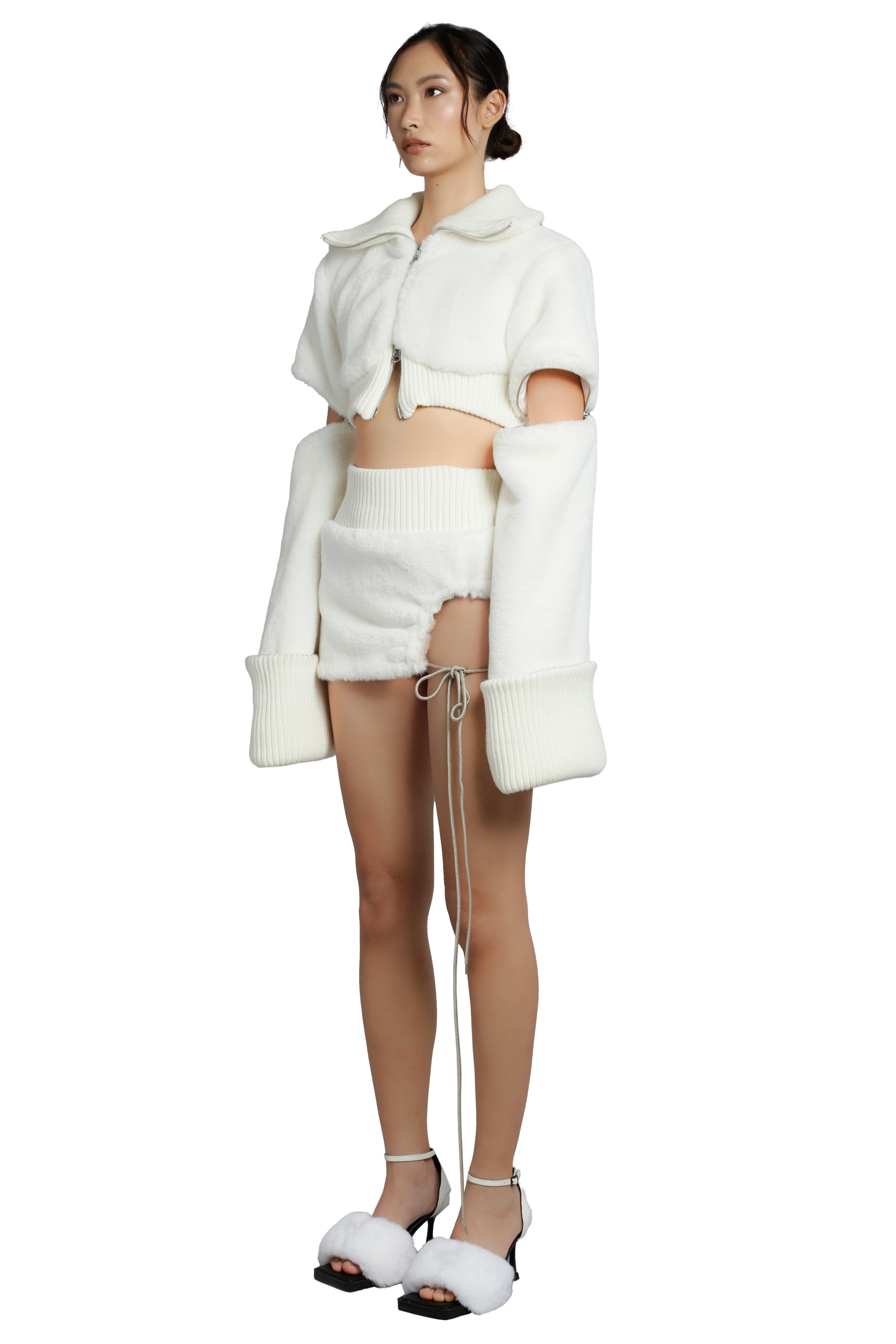 Detachable Sleeves Cropped Jacket
